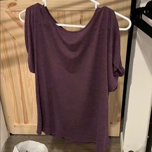 open shoulder short sleeve shirt